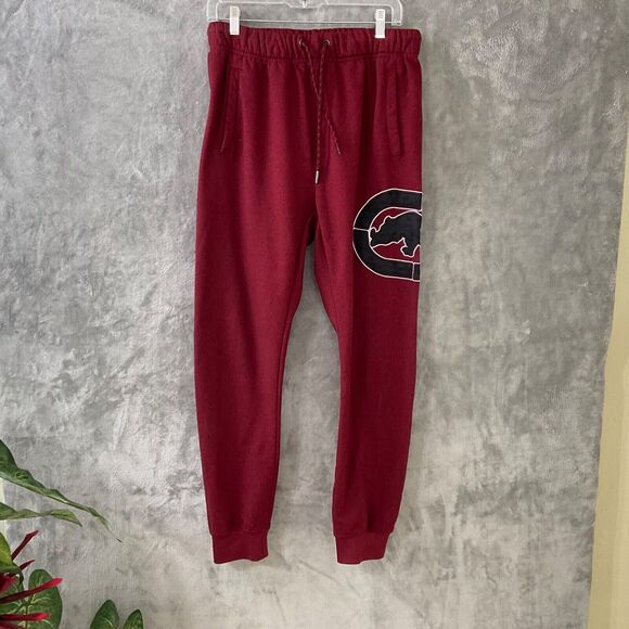 Men’s Ecko Unltd Sweatpants Size Medium Jogger Pants Maroon - Picture 1 of 14